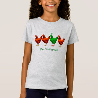 T-shirt Engraçado Ser Diferente Galinha Alienígena Marcian