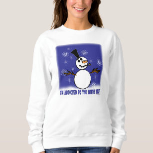 T-Shirt Engraçado Snowman Vício Longa Folga