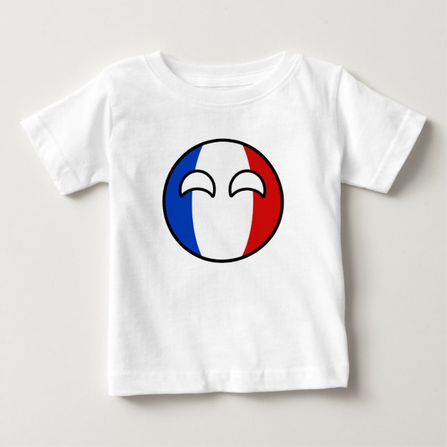 T-shirt Engraçado Tending Geeky França Countryball (Frente)