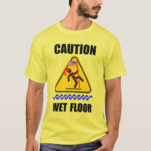 T-Shirt Engraçado, WET FLOOR