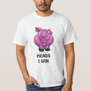 T-shirt engraçados do porco das cabeças e das
