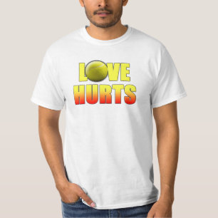 T-shirt engraçados do tênis, os danos do amor
