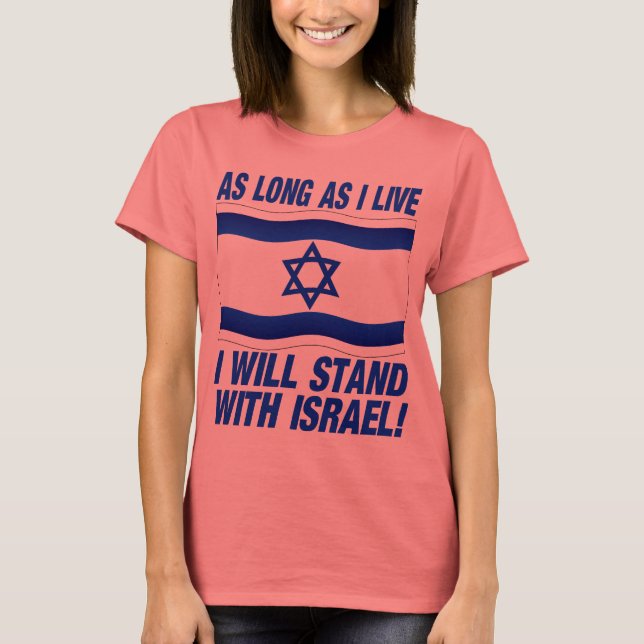 T-shirt Enquanto eu viver, estarei com Israel (Frente)
