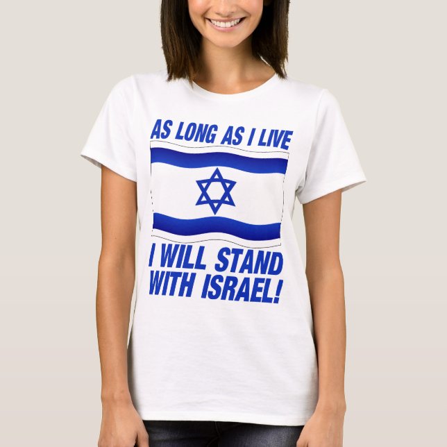 T-shirt Enquanto eu viver, estarei com Israel (Frente)