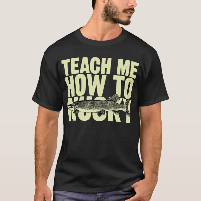 T-shirt Ensine-me como a Musky (as letras tan) (Frente)