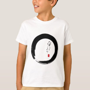 T-shirt Enso com texto kanji "Com amor"