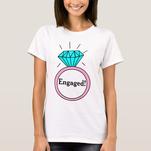T-shirt Envolvido! Camisa-T do Anel Diamante de Caricatura (Frente)