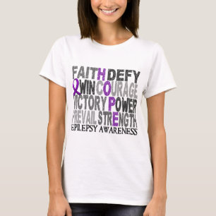 T-shirt Epilepsia da colagem da palavra da esperança