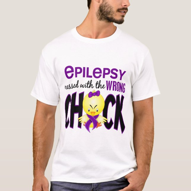 T-shirt Epilepsia sujada com o pintinho errado (Frente)
