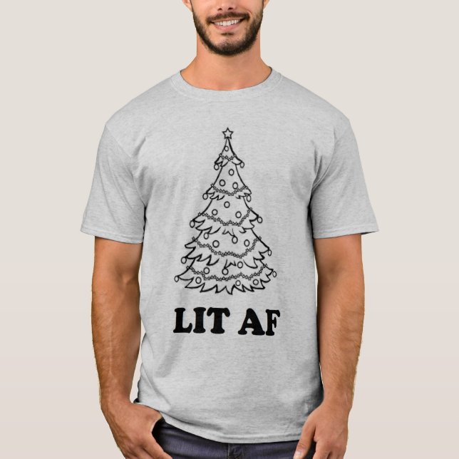T-shirt Época natalícia engraçada do AF do Lit do Natal (Frente)