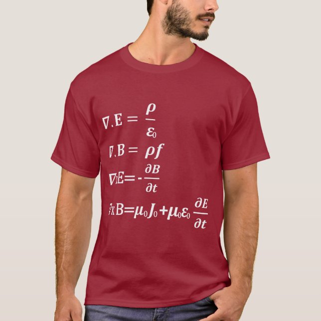 T-shirt equação da física dos maths do maxwell (Frente)