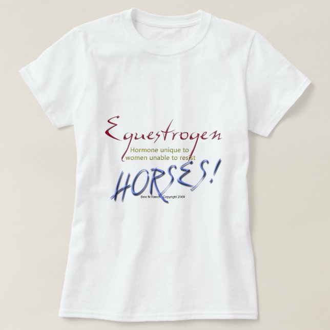 T-shirt Equestrogen: cavalo engraçado (Frente do Design)