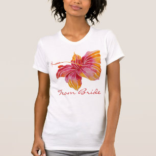 T-shirt Equipe da Noiva   Camisa-T do Flor Hibiscus Havaia