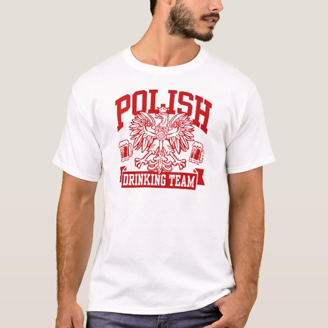 T-shirt Equipe de Bebendo Polonesa (Frente)