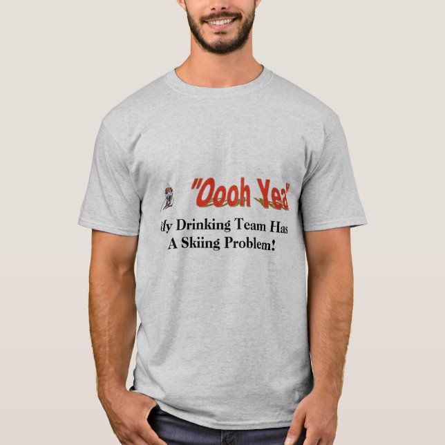 T-shirt Equipe do esqui do sim de Oooh (Frente)