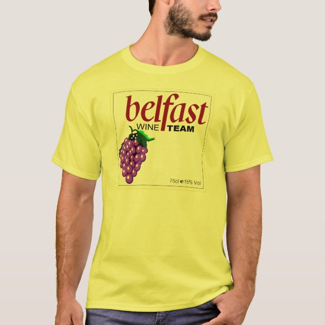 T-shirt Equipe do vinho de Belfast (Frente)