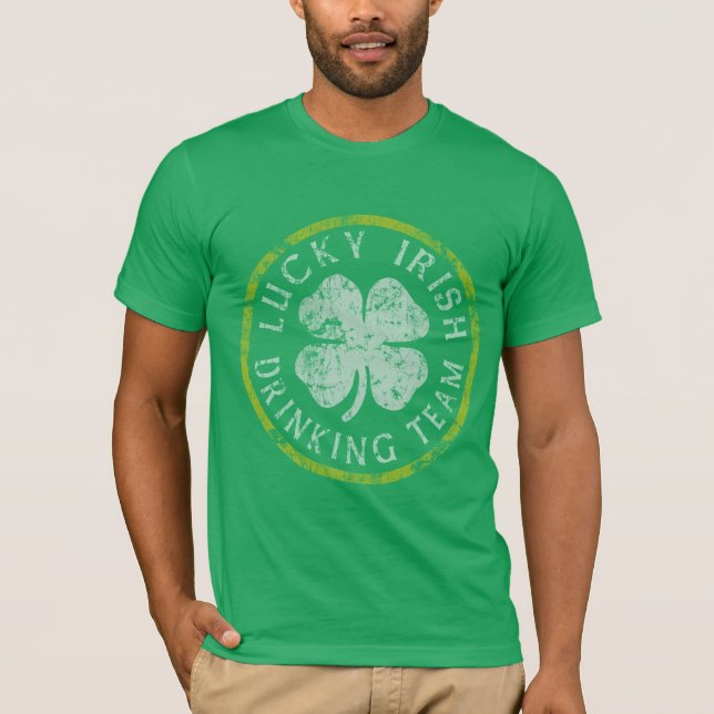 T-shirt Equipe irlandesa afortunada do bebendo (Frente)