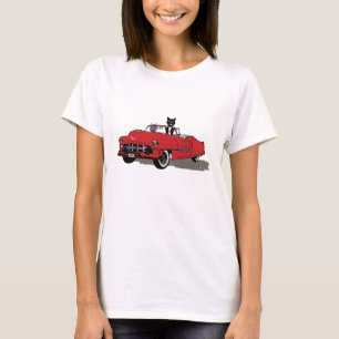 T-shirt Equitação da alegria de dois gatos