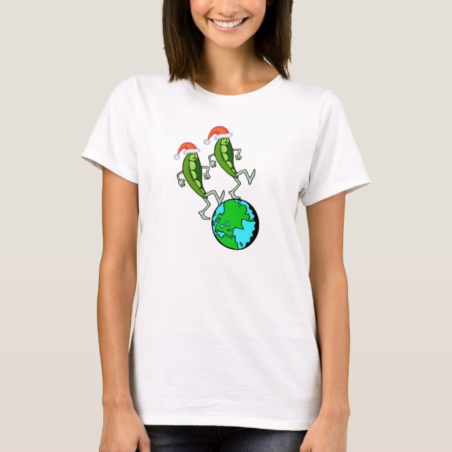 T-shirt Ervilhas de Natal na Terra (Frente)