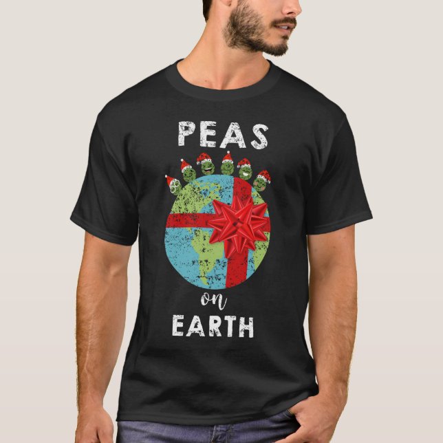 T-shirt Ervilhas na chalaça engraçada do vegetariano do (Frente)