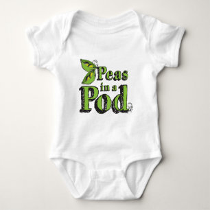 T-shirt Ervilhas verdes que desenham ervilhas do tipo vege