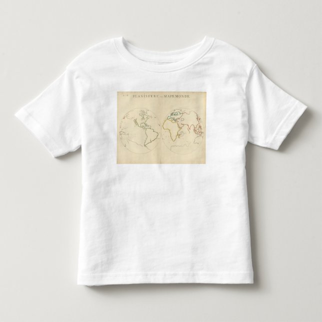 T-shirt Esboço 2 do mapa do mundo (Frente)