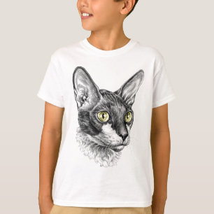 T-shirt Esboço Cornish de Rex