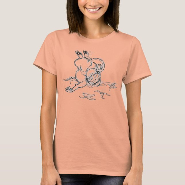 T-shirt esboço de macaco (Frente)