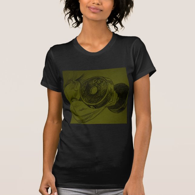 T-shirt Esboço do Lápis de Malhação de Construção do Corpo (Frente)