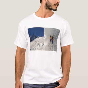 T-shirt Escalada no gelo no glaciar Tasman abaixo do Monte