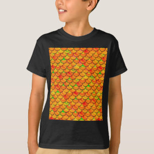 T-shirt Escalas laranja e verde de queda