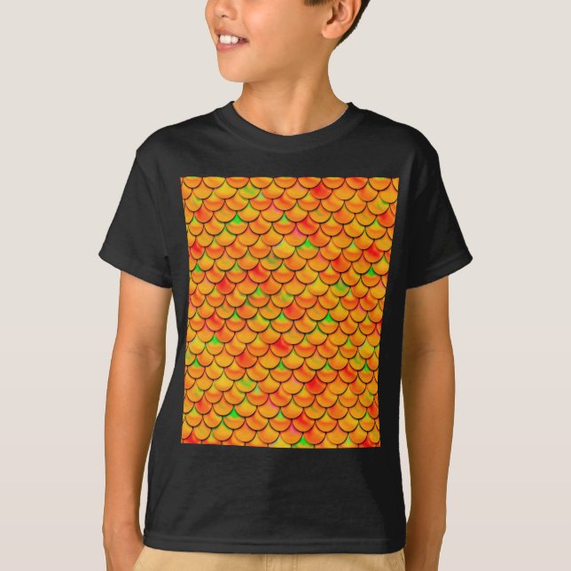 T-shirt Escalas laranja e verde de queda (Frente)