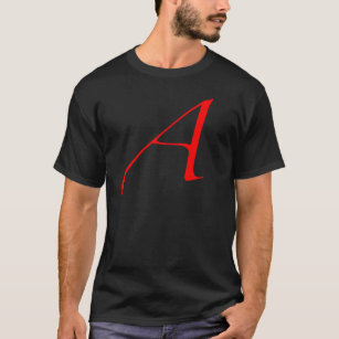 T-shirt Escarlate de letra A (para o ateu)