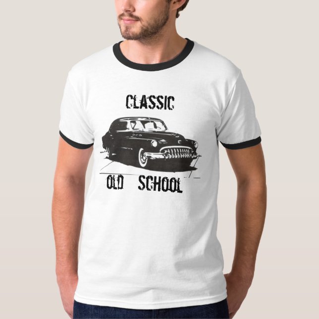 T-shirt escola antiga clássica (Frente)