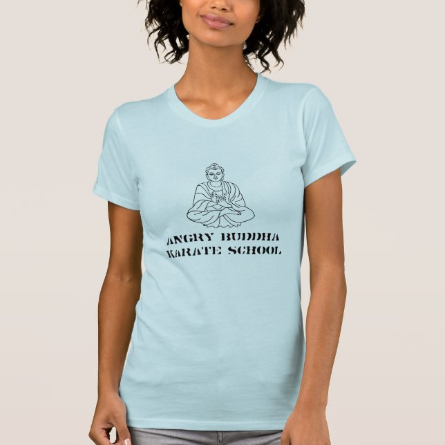 T-SHIRT ESCOLA IRRITADA DO KARATÉ DE BUDDHA (Frente)