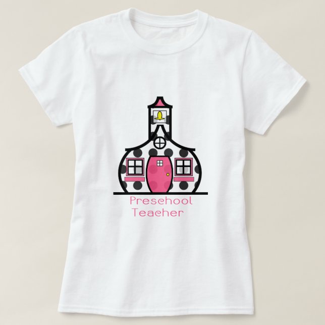 T-shirt Escola pré-escolar das bolinhas do professor (Frente do Design)