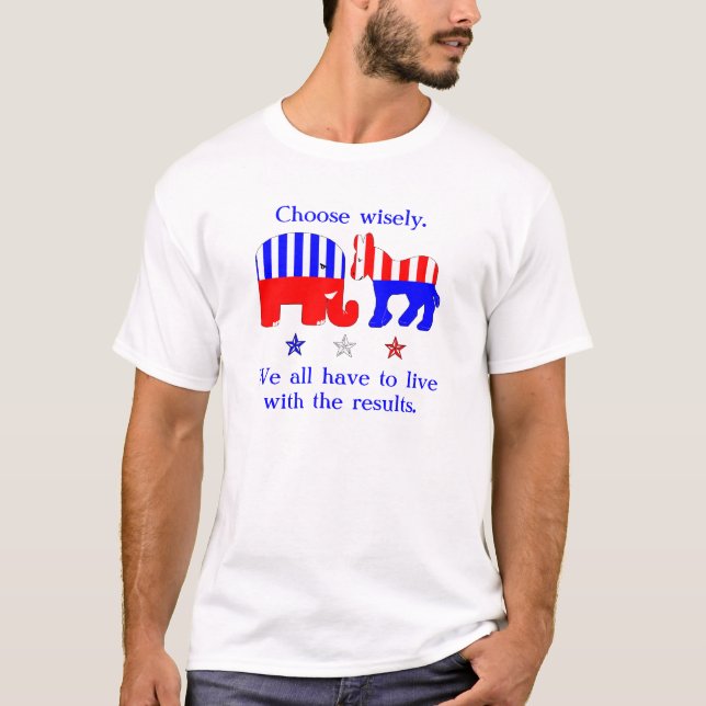 T-shirt Escolha com Sabedoria Animais Políticos (Frente)