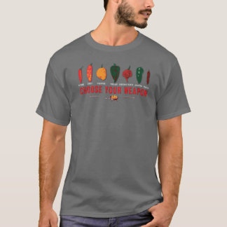 T-shirt Escolha seus pimentos da arma