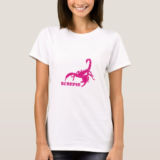 T-shirt Escorpião - rosa (Frente)
