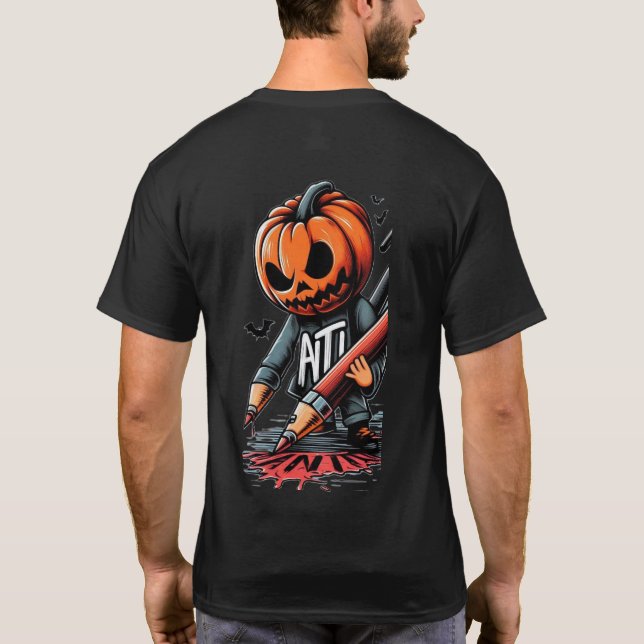 T-Shirt escrita de halloween (Verso)