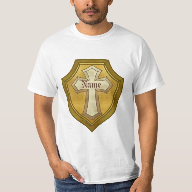 T-shirt Escudo de Cruz Cristã (Frente)