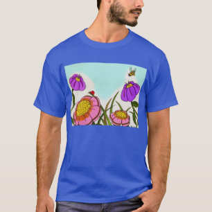 T-shirt escuro adulto do prado da flor