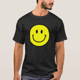T-shirt escuro básico da cara feliz