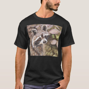 T-shirt escuro básico do guaxinim dos homens