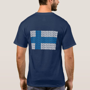 T-shirt escuro básico traseiro de Sisu