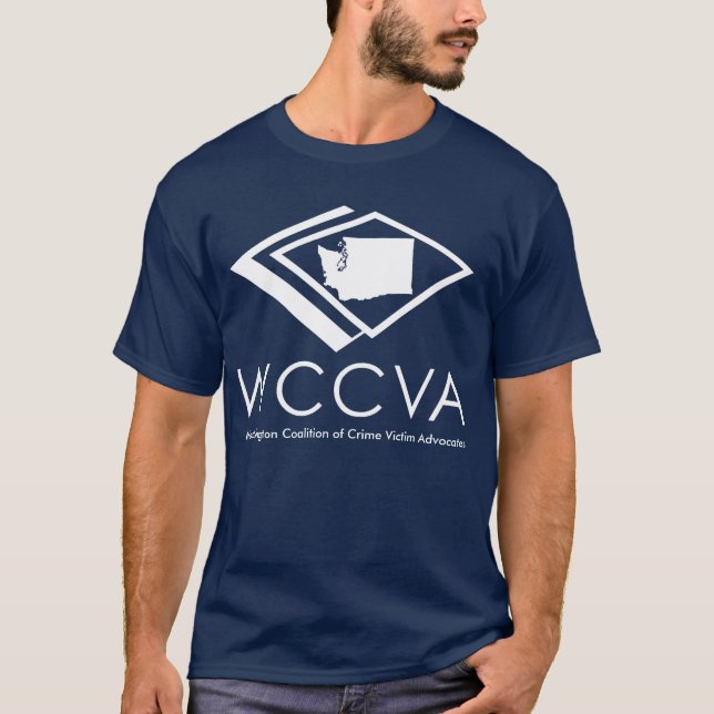 T-shirt escuro de WCCVA - grande logotipo com (Frente)