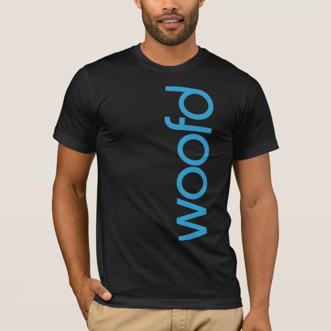 T-shirt escuro de "Woofd" (Frente)