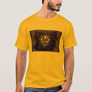 T-shirt escuro do gato de Cheshire