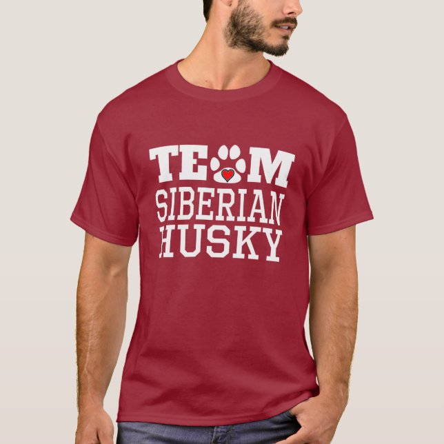 T-shirt escuro do rouco Siberian da equipe para (Frente)