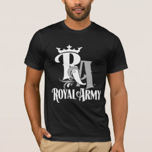 T-shirt escuro dos homens do emblema real do